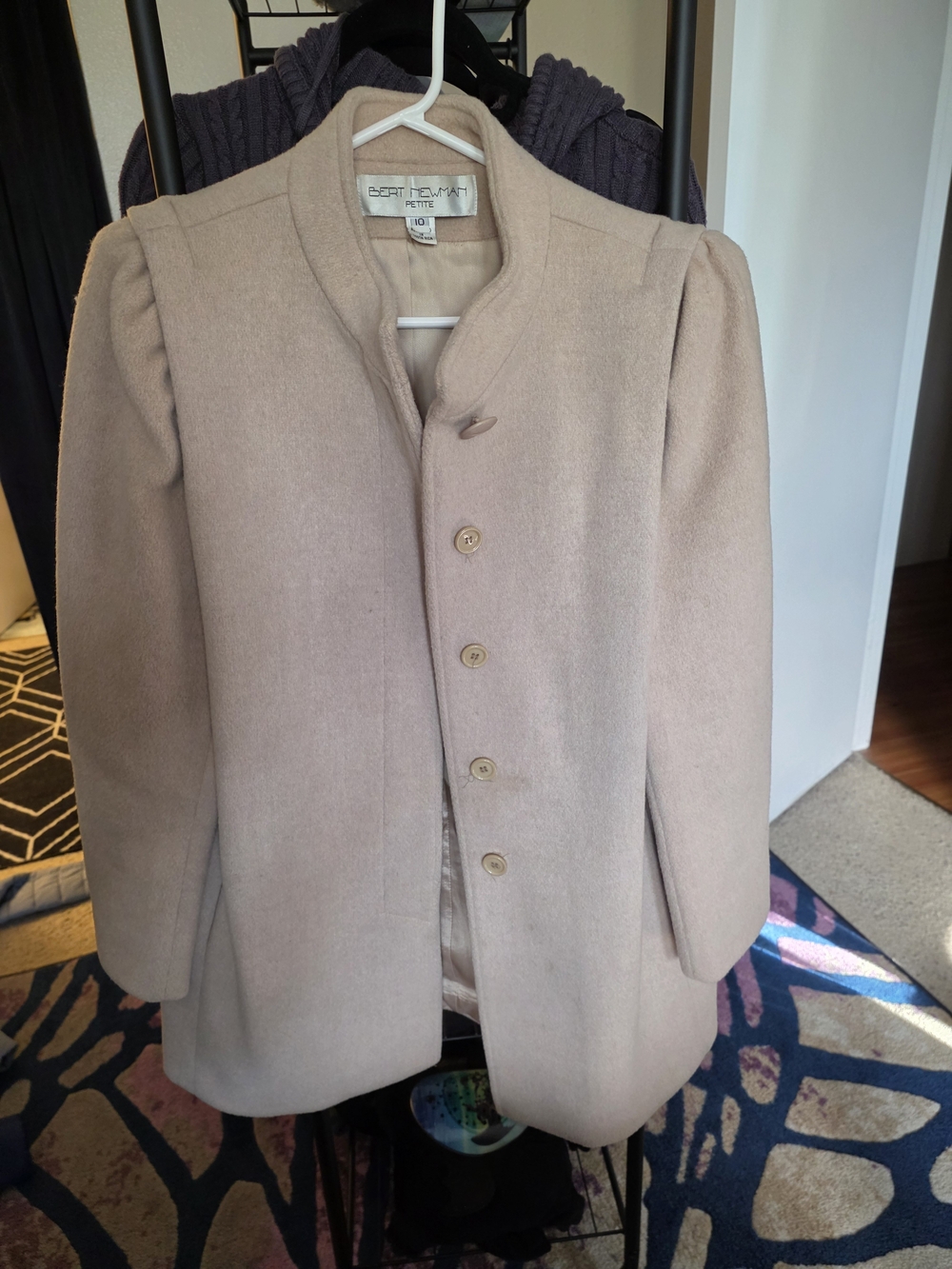 Women's Nude Wool Blend Button Coat